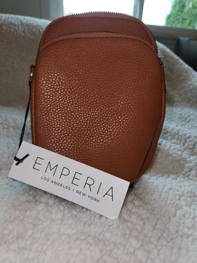 Emperia Tan Pebbled Leather Crossbody Bag Missing The Strap